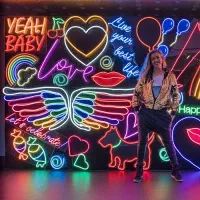 تابلوLED ال ای دی نئون فلکسی نعون پشت شیشه ویترین|ریسه و چراغ تزئینی|تهران, فلسطین (میدان انقلاب)|دیوار