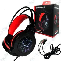 هدفون گیمینگ RGB اورجینال سیمی poly gold مدل 6920