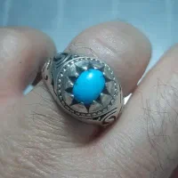 انگشتر فیروزه عجمی نیشابوری اصل سنگ کاملا طبیعی