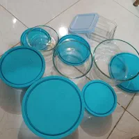 شش عدد ظرف شیشه ای درب دار