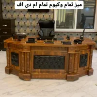 میز مدیریت تمام ام دی اف میز پای فلزی کنفرانس