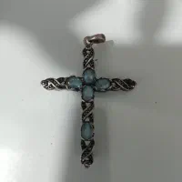 صلیب نقره با سنگ توپاز|جواهرات|تبریز, |دیوار