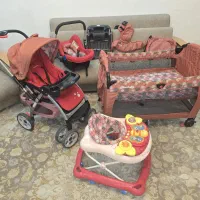 سرویس ۷ تایی کالسکه ، تخت و ... برند good baby