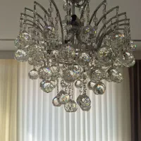 لوستر کریستالی نقره ای|لوستر و چراغ آویز|کرج, برغان|دیوار