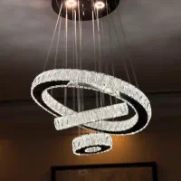 لوستر مدرن سه حلقه کریستال