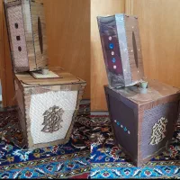 صنایع دستی سطل زباله و جا دستمال کاغذی