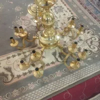 لوستر آبکاری برنزی 5شاخه 15شعله در حد