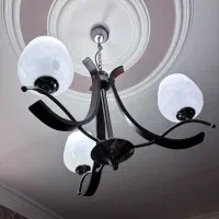 لوستر سه شاخه چوبی