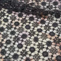 پارچه دانتل مشکی لمه دار