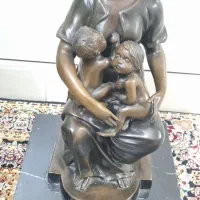 مجسمه برنزی مادر وفرزند امضا دار