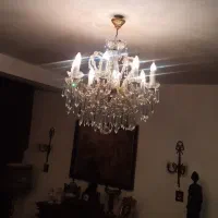 لوستر برنز و کریستال لاکچری اصل آنتیک قدیمی کلاسیک|لوستر و چراغ آویز|مشهد, جنت|دیوار