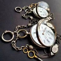 ست ساعت جیبی آنتیک نقره