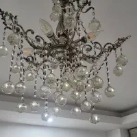 لوستر برنجی و کریستال