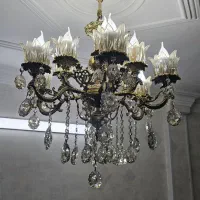 لوستر برنزی ۶ شاخه ی ۱۲ حباب