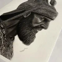 سفارش نقاشی چهره سیاه قلم|تابلو، نقاشی، عکس|چناران, |دیوار