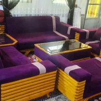 مبل ۸نفره با میز پزیرایی وسط و میز کنج