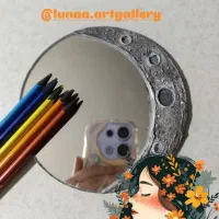 تابلو دیوارکوب آینه دکوراتیو برجسته ماه|تابلو، نقاشی، عکس|بندرعباس, |دیوار