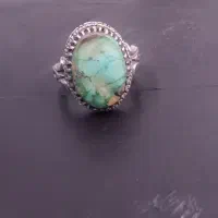 انگشتر فیروزه نیشابور دو مهره نقره