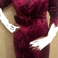 لباس مخملی مجلسی مدل ماهی نو