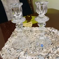 یک جفت شمعدان کریستال اصل