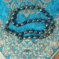 تسبیح جواهرات نقره کوب