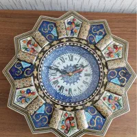 ساعت خاتم مینو کاری مسی چوبی دست ساز