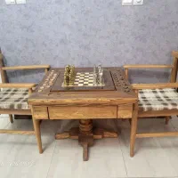 میز شطرنج و تخته نرد چوب روس