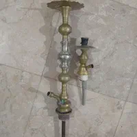 دو عدد تنه قلیان سنگین و برنجی معماریان