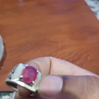 انگشتر یاقوت زنجیر نقره