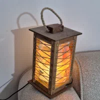 چراغ خواب سنگ نمک چوبی