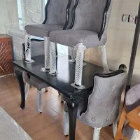 میز صندلی نهارخوری مشکی مبلی
