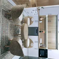 میز گرد و صندلی حصیری