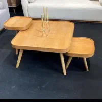 جلومبلی سینی مربع/جلو مبلی میز عسلی مربع0866