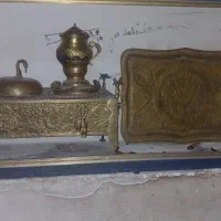 سرویس کامل منقل و سماور برنجی|کلکسیون اشیاء عتیقه|شوشتر, |دیوار