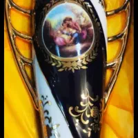 یک جفت گلدان سرمه ای طلاکوب|صنایع دستی و سایر لوازم تزئینی|دهدشت, |دیوار