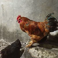 خروس محلی|حیوانات مزرعه|لاهیجان, بازکیاگوراب|دیوار