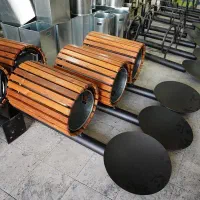 سطل زباله چوبی فلزی پارکی،باغی،رستورانی/ترموود اصل|عمدهفروشی|تهران, ظفر|دیوار