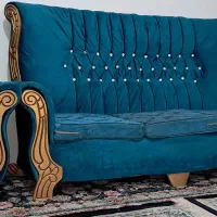 مبل ۷ نفره آبی|مبلمان خانگی و میز عسلی|بهارستان, |دیوار