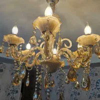 یک جفت لوستر کریستالی سالم و روشن|لوستر و چراغ آویز|کهریزک, |دیوار