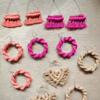 گوشواره های مکرومه با رنگ بندی آماده ارسال|بدلیجات|تهران, نازی‌آباد|دیوار