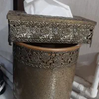 سطل و جا دستمالی فلزی