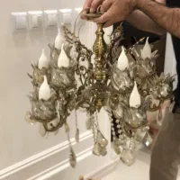 لوستر برنزی اصل در حد نو