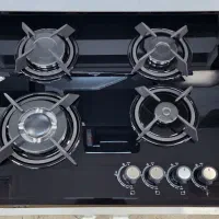 صفحه ای گاز شیشه ۴شعله چدن گرد