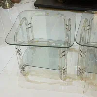 ۲ عدد میز عسلی شیشه‌ ای