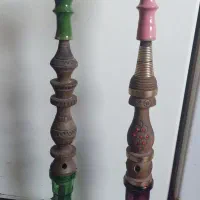 دو عدد قلیان چوبی