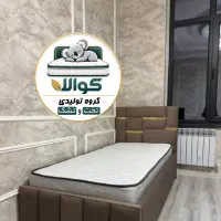 تخت خواب یکنفره پازلی آینه چوبی پارچه کوالا