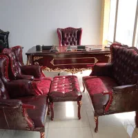 مبل اداری چرم چستر میز صندلی کلاسیک چوبی|دفتر کار|تهران, یافت آباد شمالی|دیوار