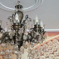 لوستر سیاه قلم قدیمی وزن سنگین|لوستر و چراغ آویز|تهران, طیب|دیوار