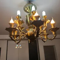 لوستر برنزی ۶ شاخه یک جفت
