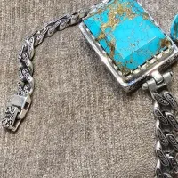 دستبند نقره مردانه بانگین فیروزه